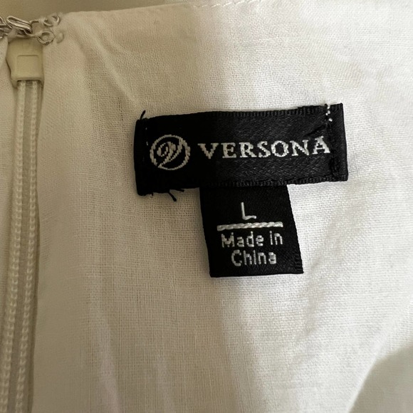Versona White Crochet Lace Trim Babydoll Sundress Size Large - Picture 12 of 13